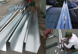 Thợ làm máng xối tại Bến Cát.